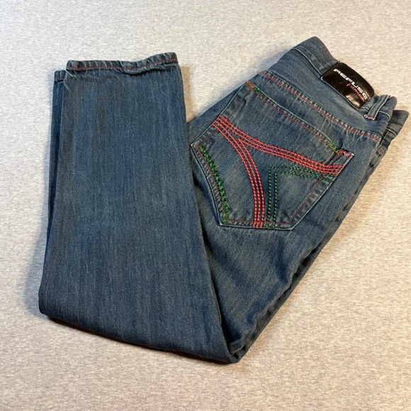 Refuse Denim Other - Refuse Premium Denim Mens Jeans Size 36-Tag Red Green Contrast Stitching Relaxed
